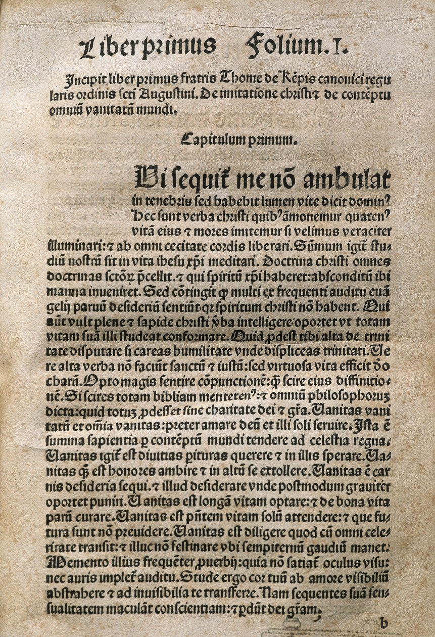 Tysk presteskap og mystisk poet. I "" Of Imitatione Christi "" av Thomas Hemerken THOMAS A KEMPIS (1380-1471), Leyden av Unknown artist