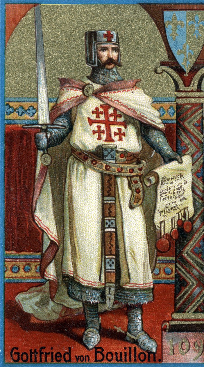Godefroy de Bouillon (1061-1100) Duke of Lower Lorraine and first Christian ruler in Jerusalem after the First Crusade (1096-1099). av Unknown artist