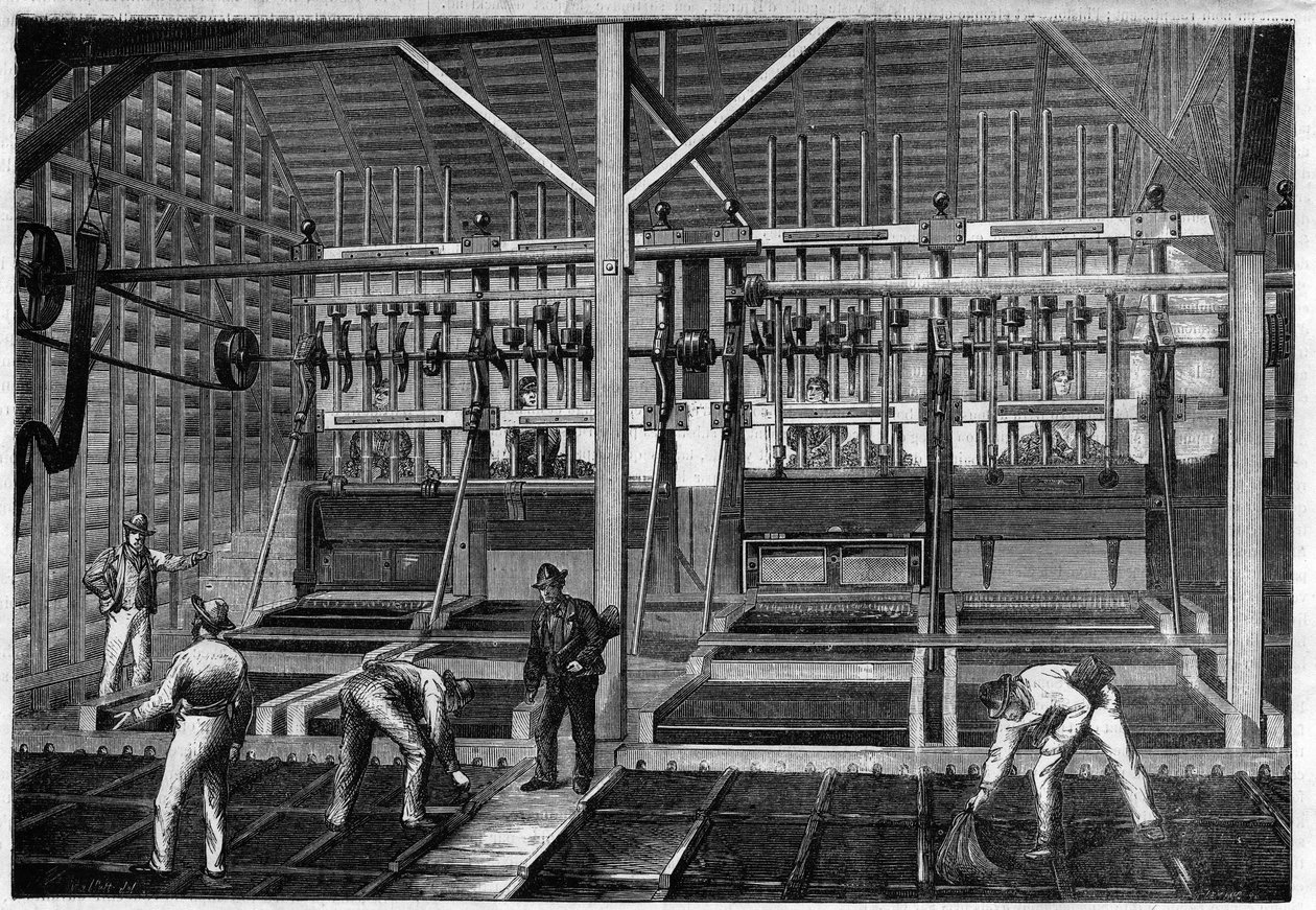 Gold mining: gold quartz grinding workshop found in the gold mines of New Zealand (New Zealand) av Unknown artist