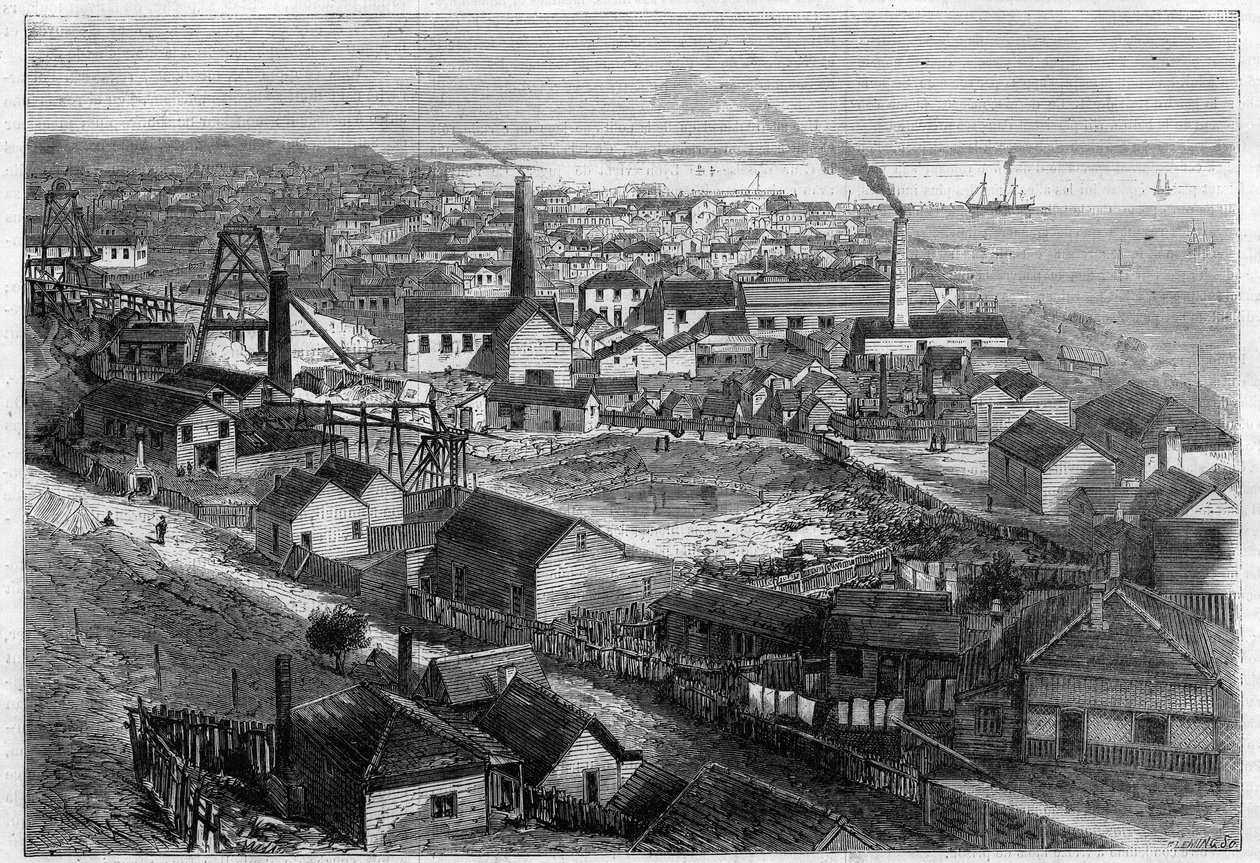 Grahamstown Gold Mines in New Zealand (New Zealand) av Unknown artist