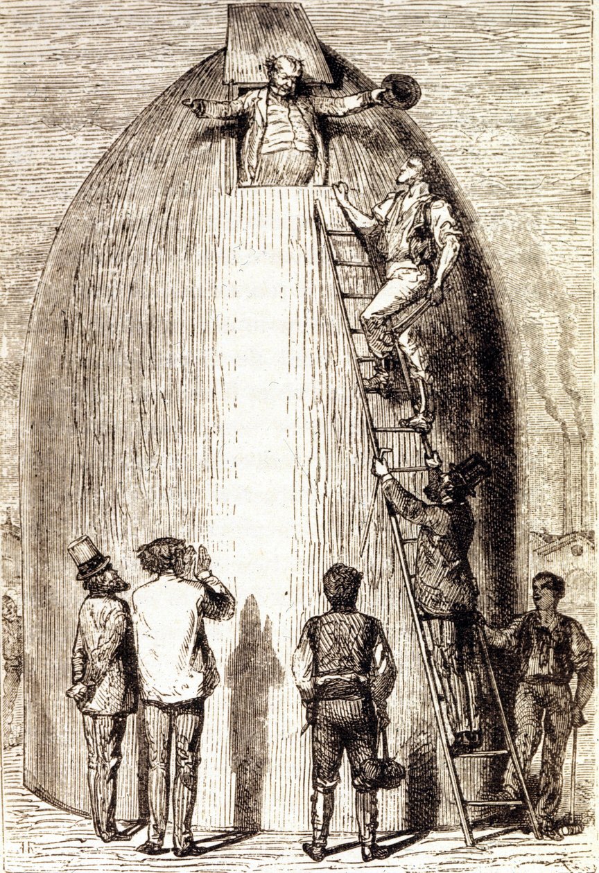 Grav. i «Fra jorden til månen» av Jules Verne av Unknown artist