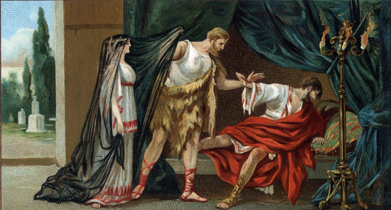 Great Greek tragedies: “Alceste”” by Euripides. Apollo had obtained from the Parques that Admete, king of Pheres, who was dear to him, would not die if, on the day of his trepas, someone consented to die for him. Admete