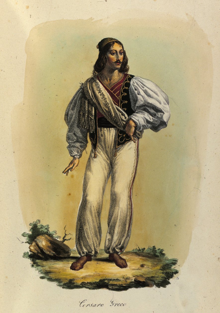 Gresk pirat fra 1700-tallet. av Unknown artist