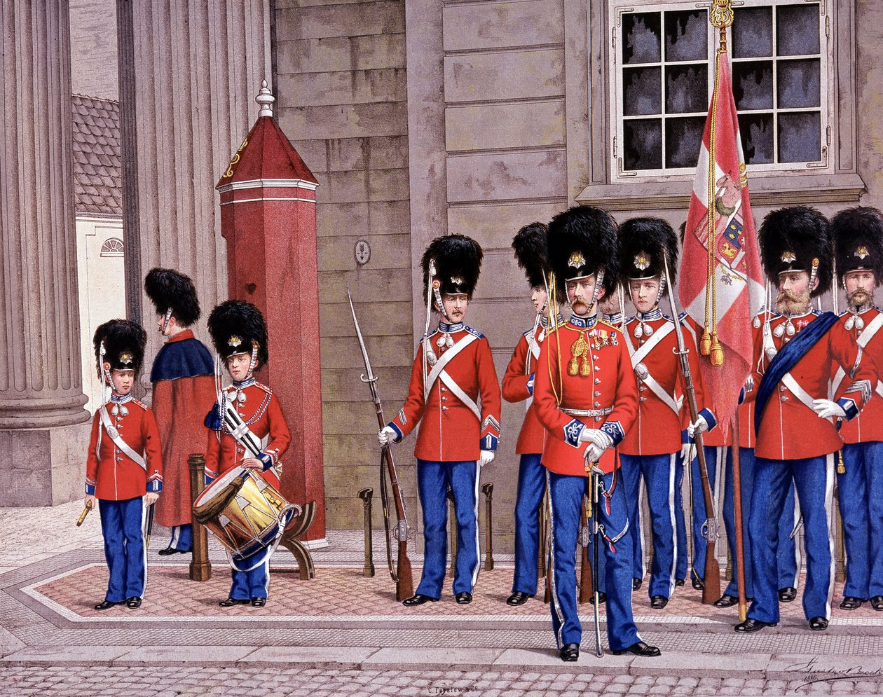 Grenadierer fra den danske garde av Unknown artist