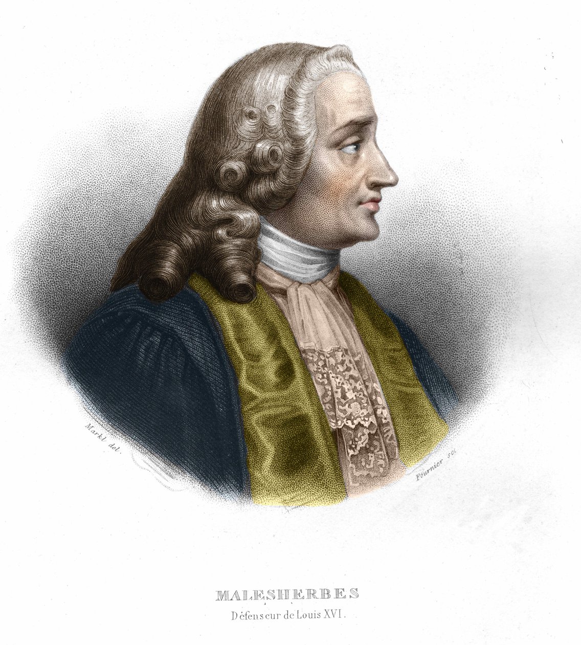 Guillaume Chretien (Guillaume-Chretien) by Lamoignon de Malesherbes (1721-1794). French politician. Engraving from 1852 av Unknown artist