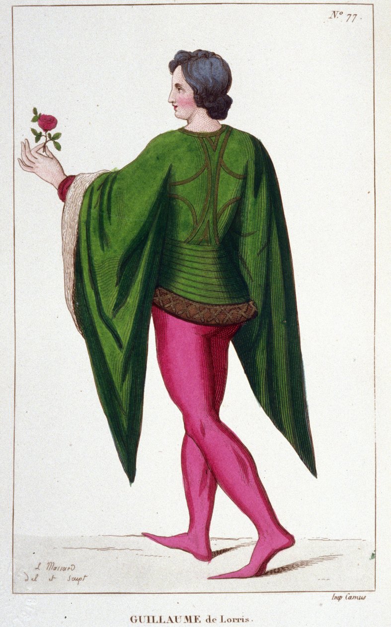Guillaume de Lorris, fransk poet (v.1200-v.1240). av Unknown artist
