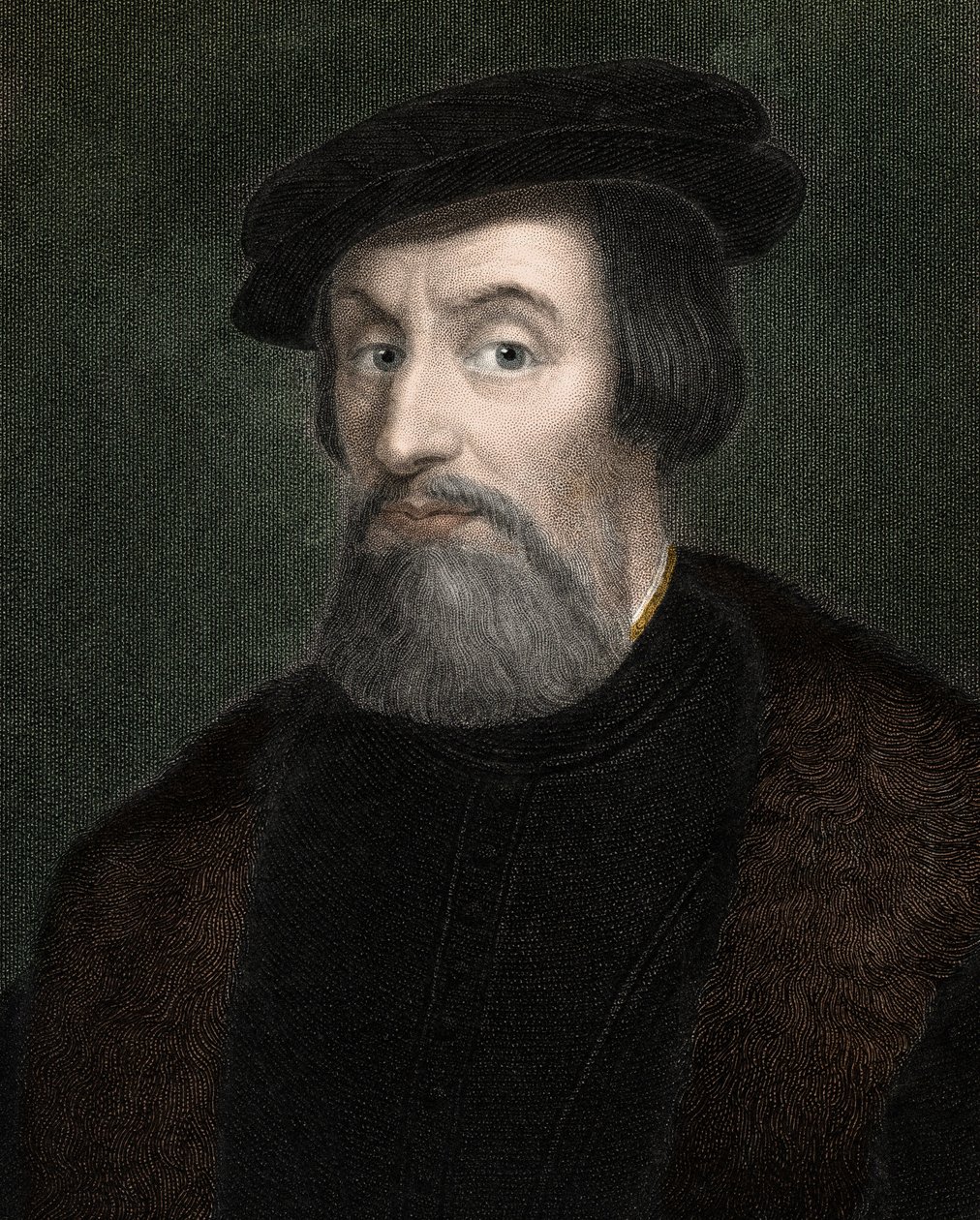 HERNANDO (Hernan) CORTES (Cortez) (1485-1547) Engelsk erobrer av Mexico - gravering - 1800-tallet av Unknown artist