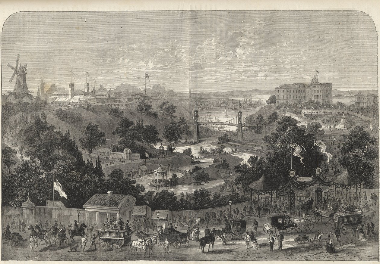Hamburg - Germany - Horticultural Exhibition 1869 - Hamburg - the park of the International Horticulture Exhibition av Unknown artist