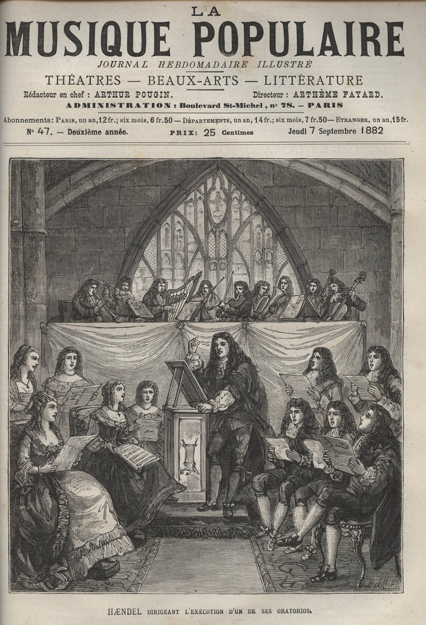 Handel dirigerer et av oratoriene hans - George Frederick Handel (Georg Friedrich Handel av Unknown artist