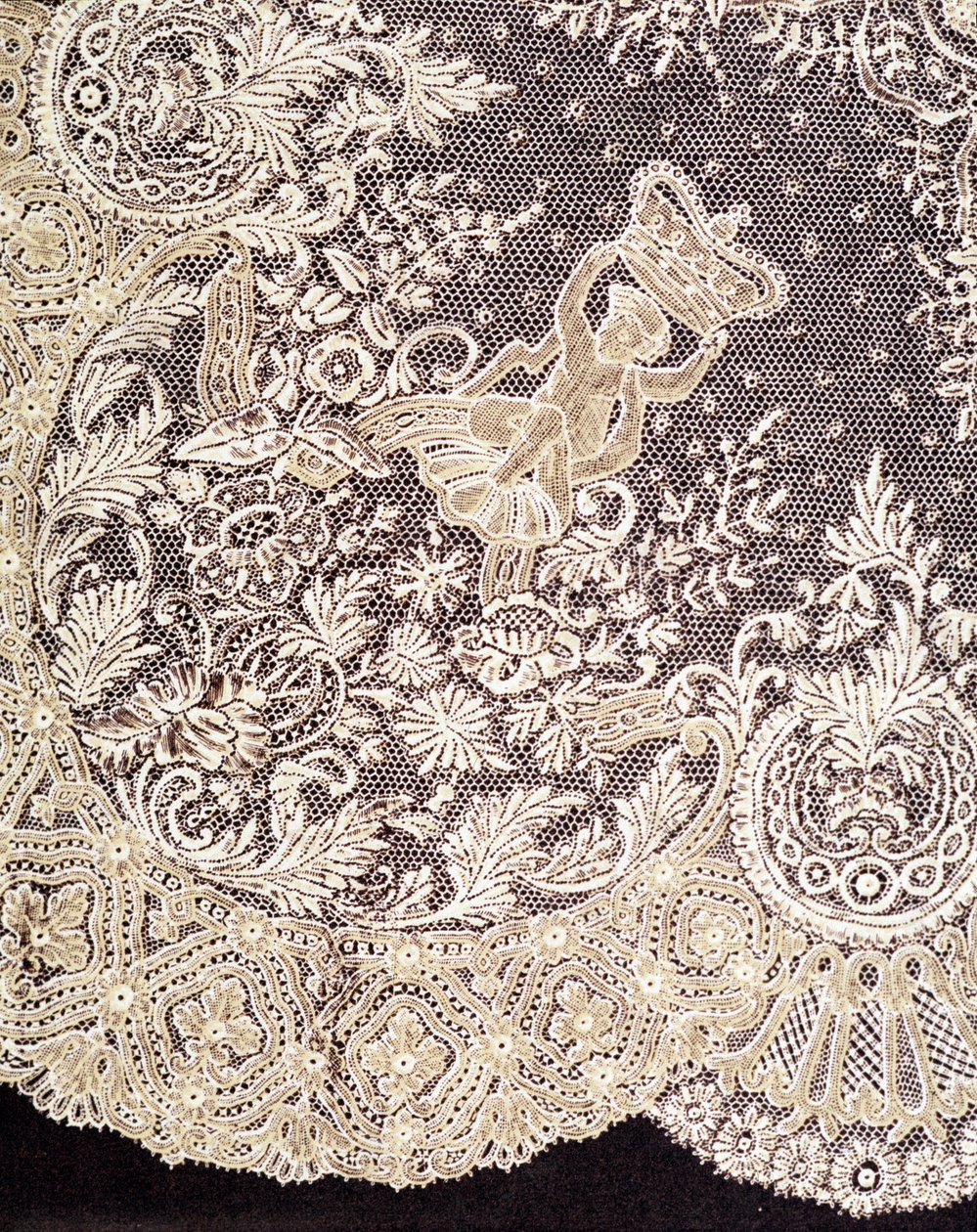 Lommetørkle i blonder fra Brussel av Unknown artist