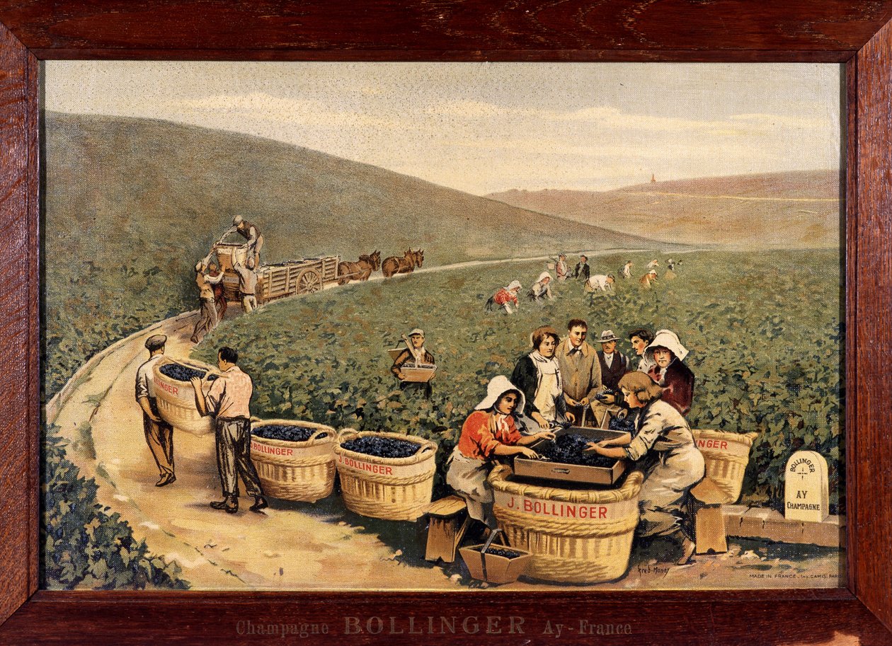 Innhøsting på Bollinger. cirka 1900. av Unknown Artist