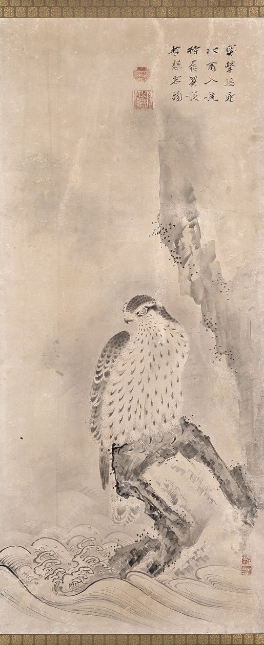 Hawks And Prey (blekk på papir) av Unknown artist