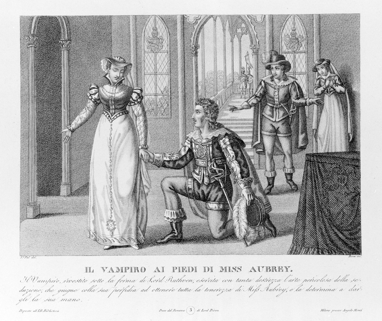 Himmelsk hevn - ifølge den nye "" The Vampire"" først tilskrevet Lord Byron (1788-1824), engelsk poet. så til sekretæren hans Polidori. 1816. av Unknown artist