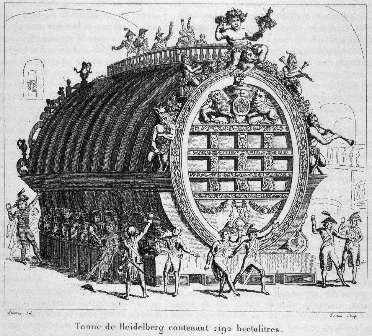 Heidelberg tonn som inneholder 2192 hektoliter. av Unknown artist