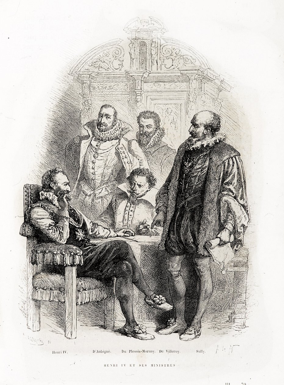Henri IV (1553 - 1610) og hans ministre: Theodore Agrippa d