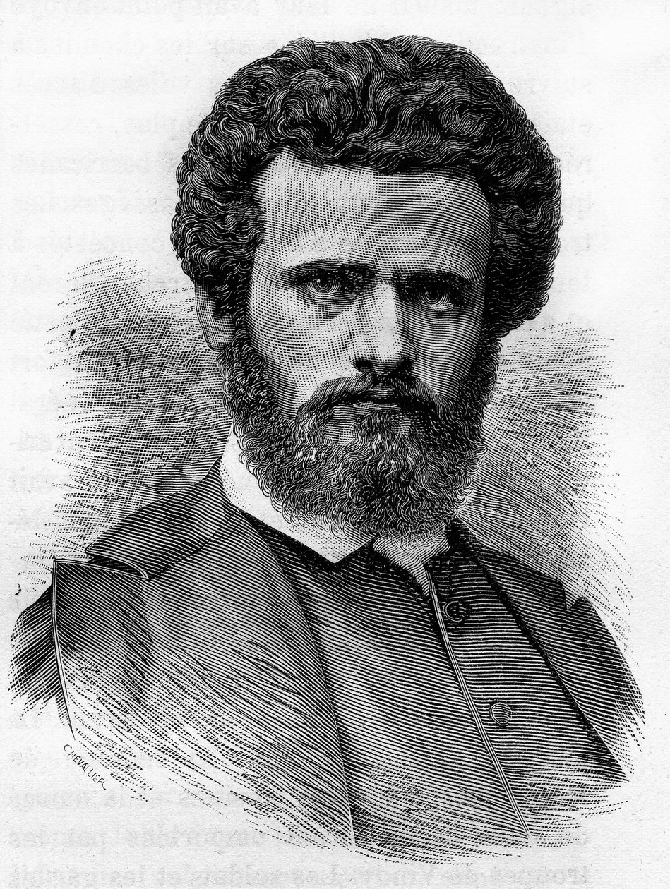 Henri Regnault (1843-1871), fransk maler. Gravering av slutten av 1800-tallet i "Histoire de France"" av H. Martin. av Unknown artist