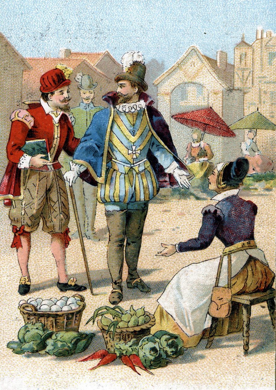 Henry IV King of France (1553-1610) in his walks in Paris. av Unknown artist