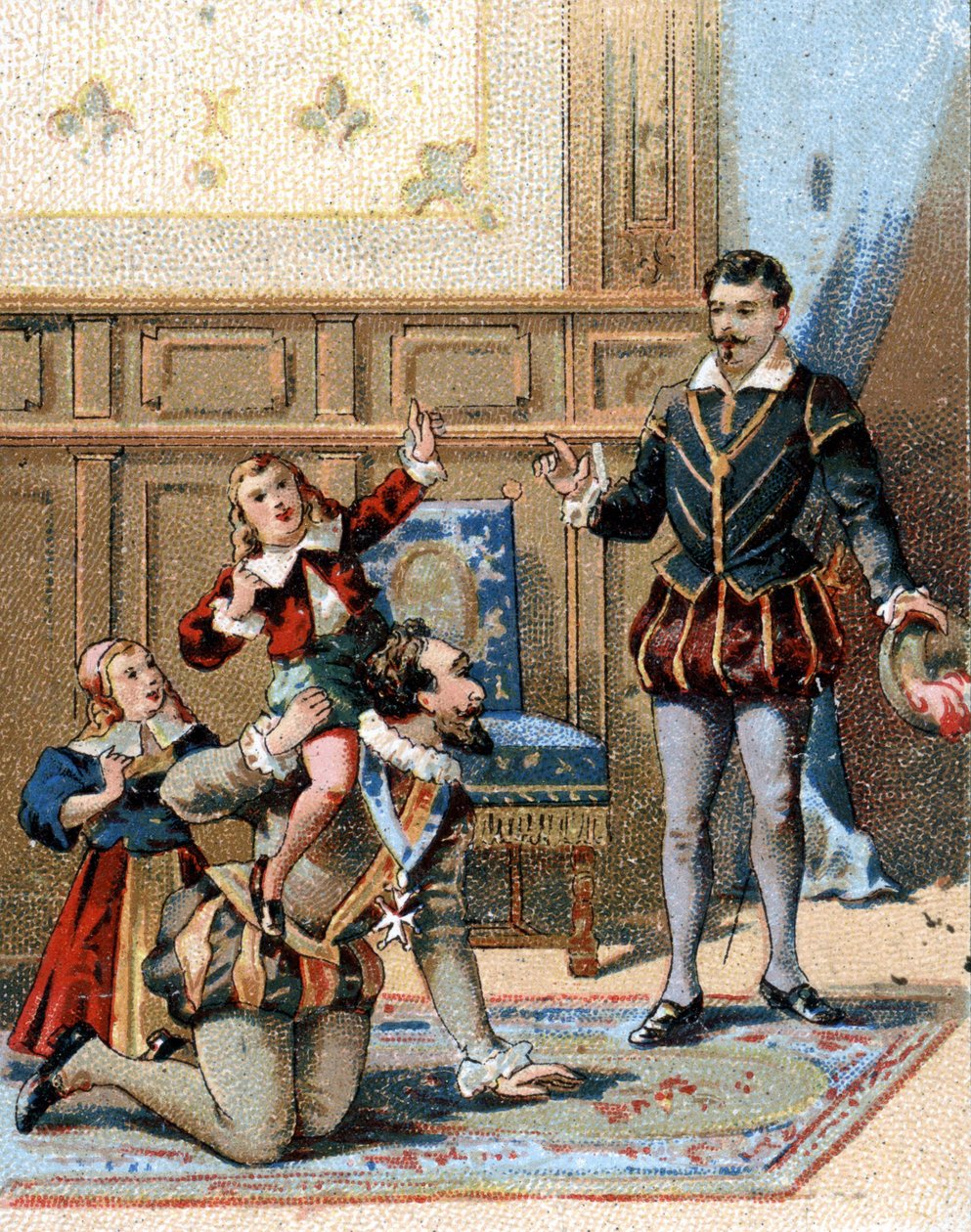 Henry IV King of France (1553-1610) playing with his children av Unknown artist