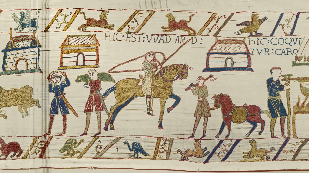 Her er Wadard, Bayeux Tapestry (ullbroderi på lin) av Unknown artist