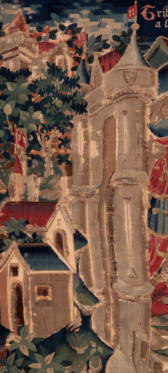 Historien om Saint Piat og Saint Eleuthère, scene 14: Pesten knekker byen Tournai. Detalj. av Unknown artist