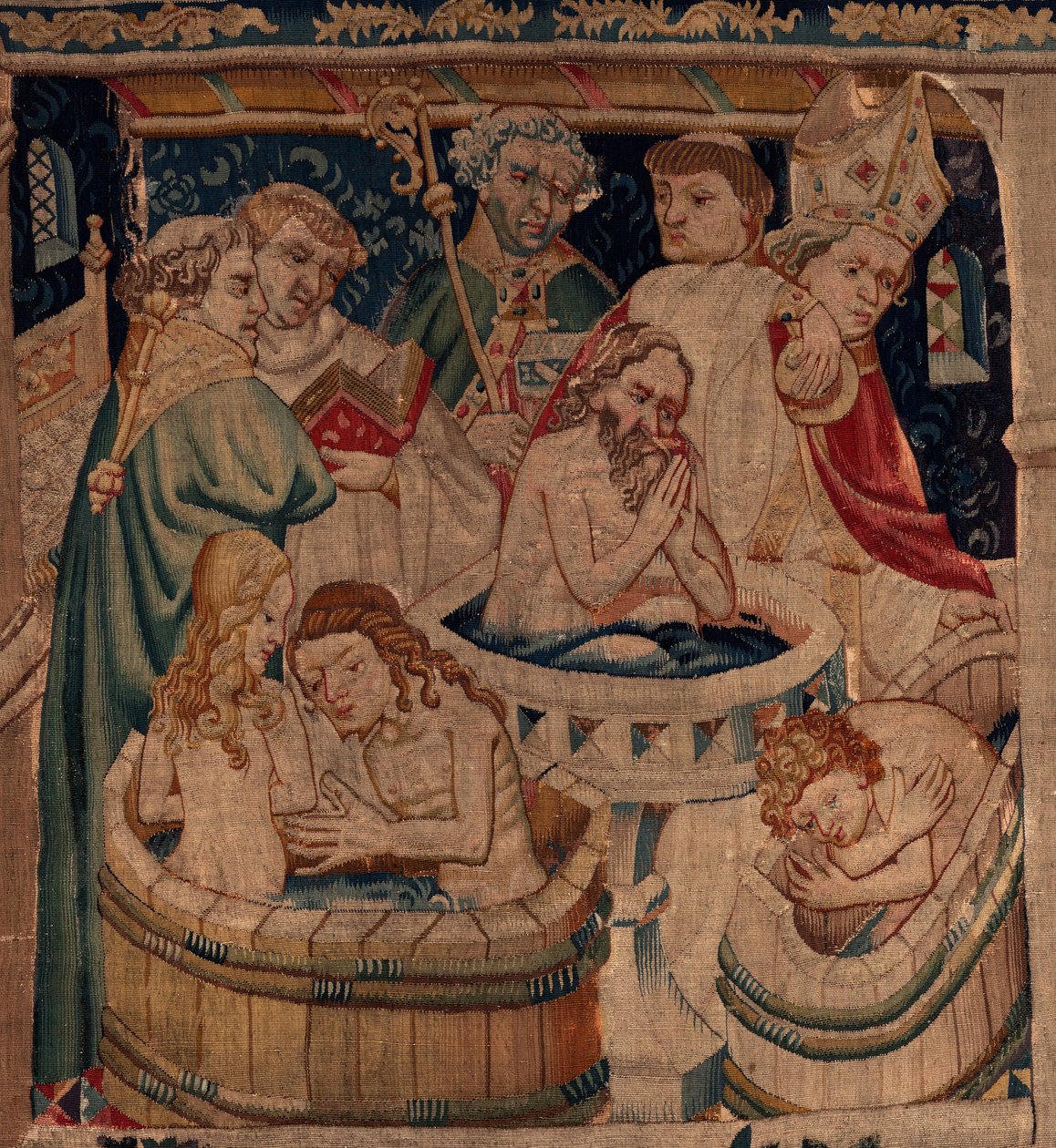 Historien om Saint Piat og Saint Eleuthère, Scene 7 dåp av de eksilkristne, Detalj. Dåpen. av Unknown artist