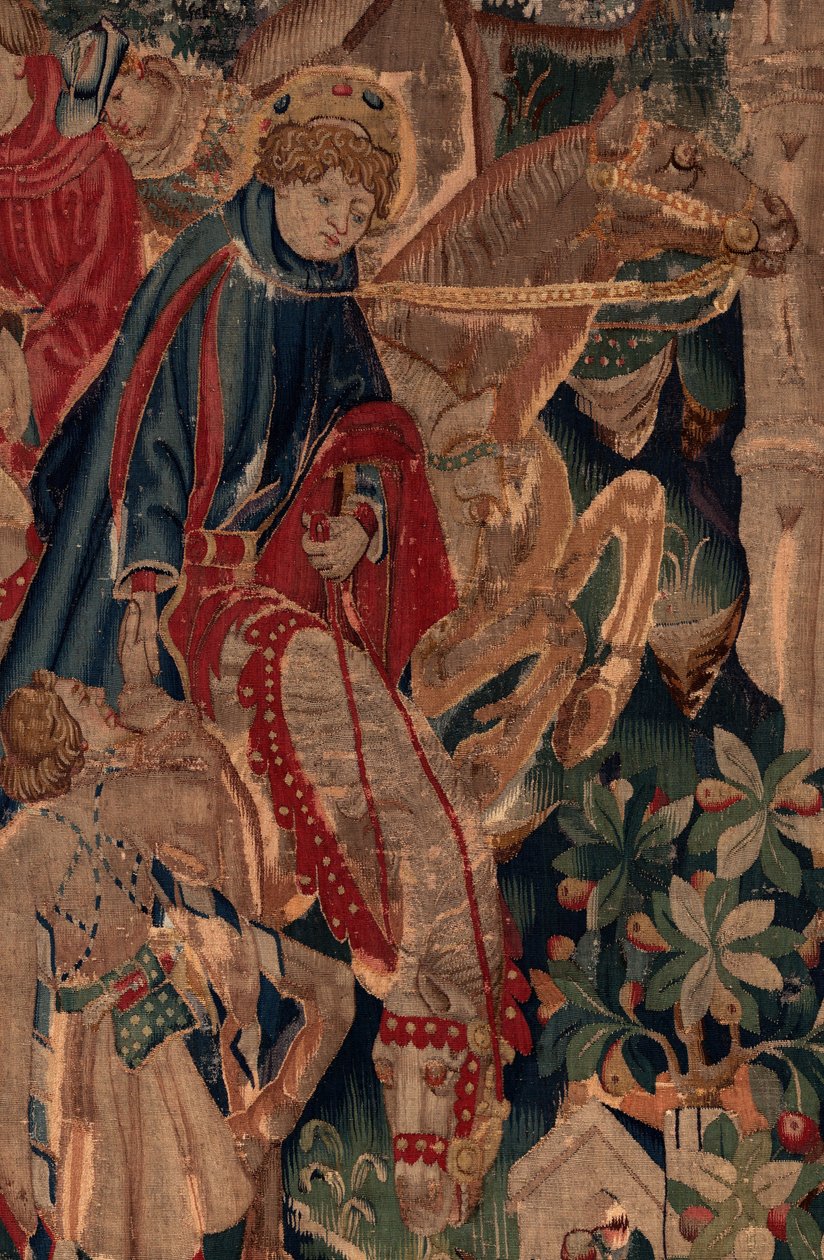 Historien om Saint Piat og Saint Eleuthère, scene 8, detaljsenter. Ryttere. av Unknown artist