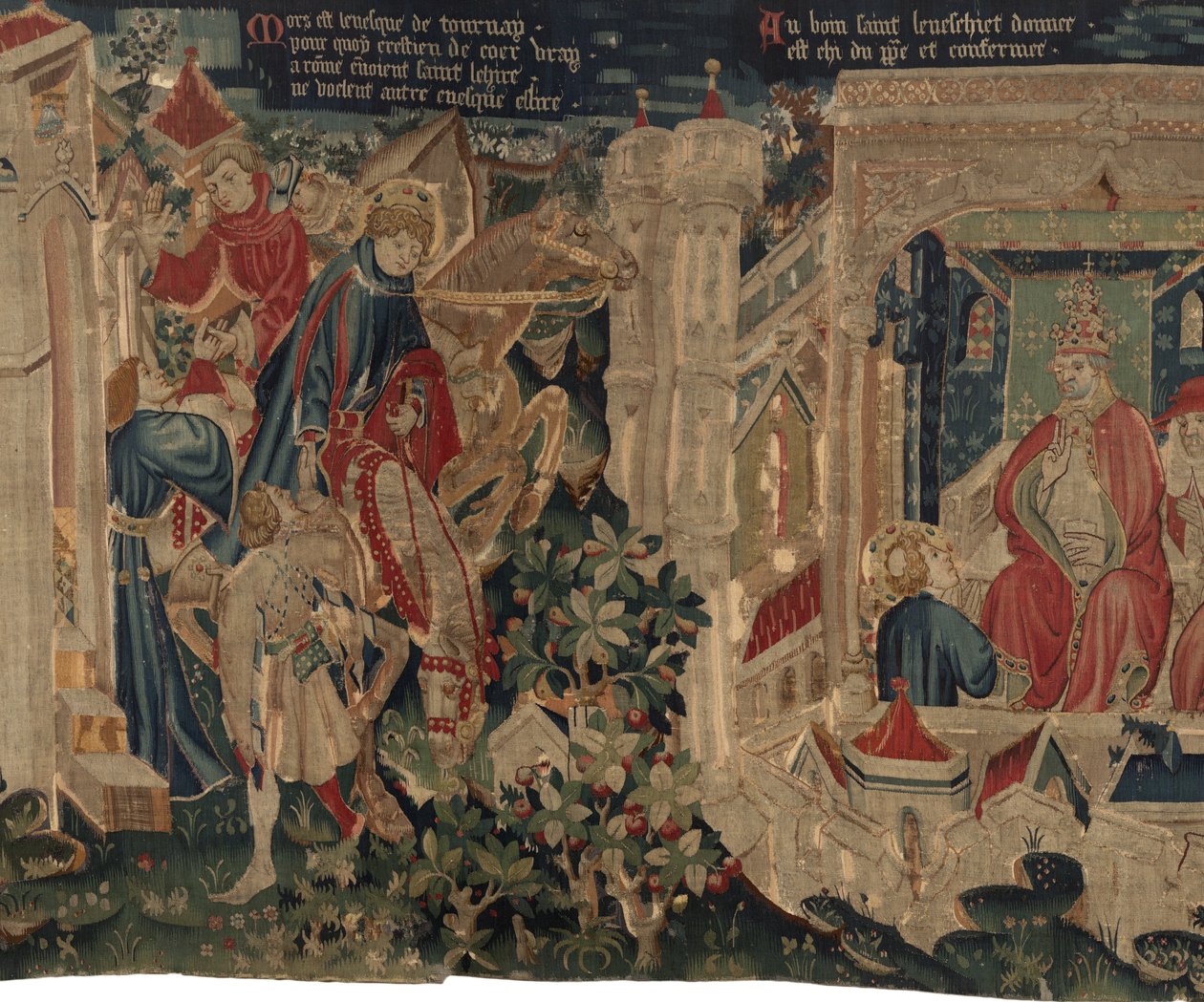 Historien om Saint Piat og Saint Eleuthère, scene 8: Saint Éleuthère skal til Roma for å motta investitur av Unknown artist