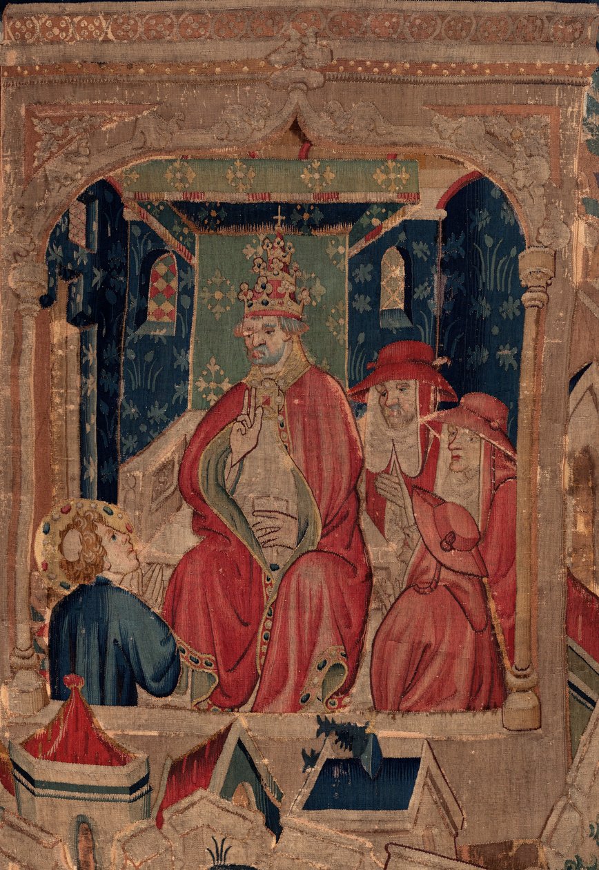 Historien til Saint Piat og Saint Eleuthère, scene 9 Saint-Éleuthère er bekreftet som biskopen av Tournai (Au boin saint l