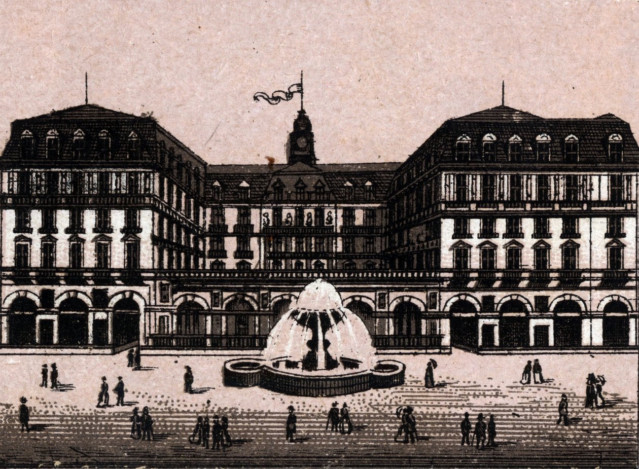 Hotel Frankfurter hof in Frankfurt Germany (Frankfurt, Germany) in “” The world illustrates 168 views”” Undated (end 19th century) av Unknown artist