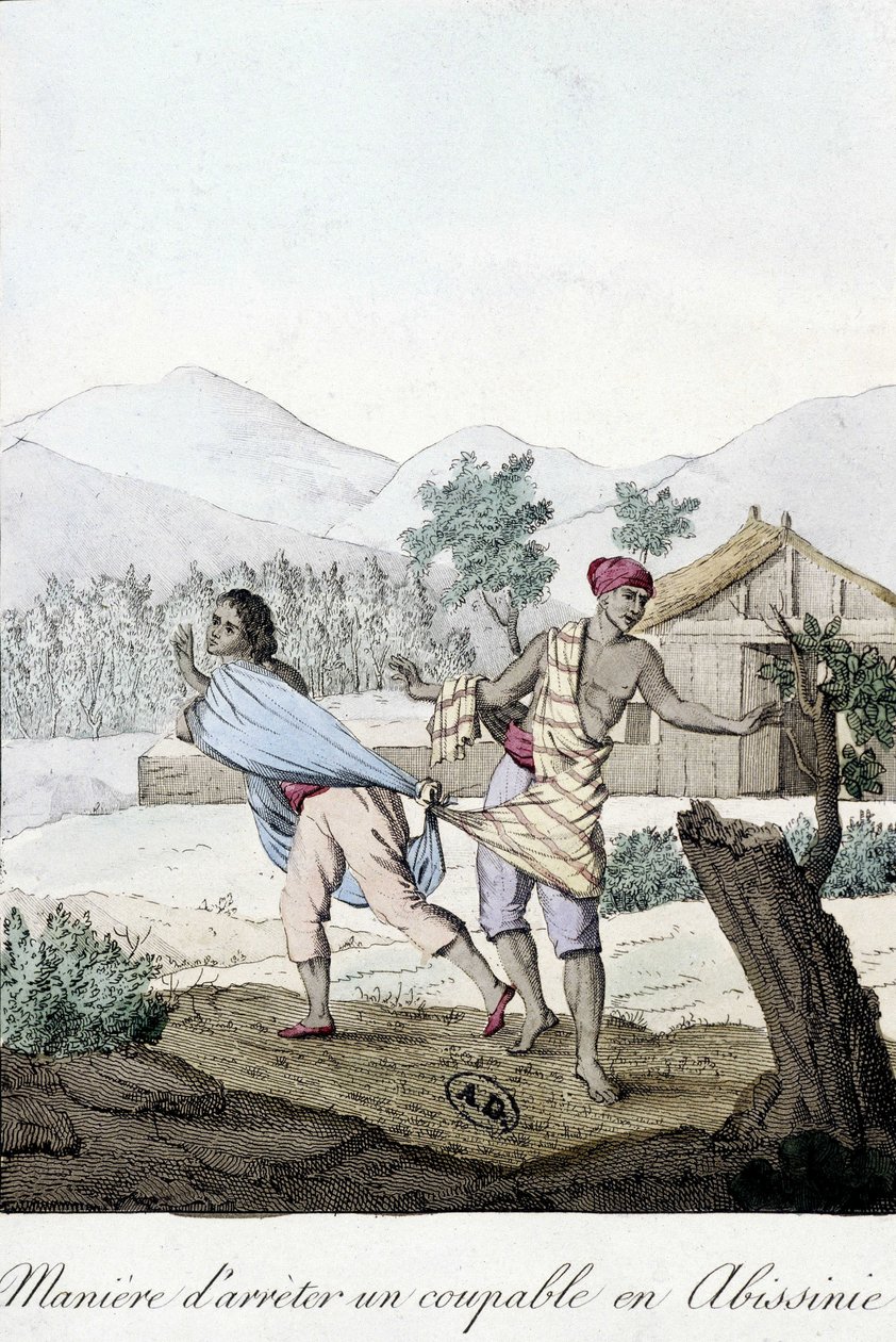 Hvordan arrestere en skyldig i Abessinia (Abissinia) - gravering av Unknown artist