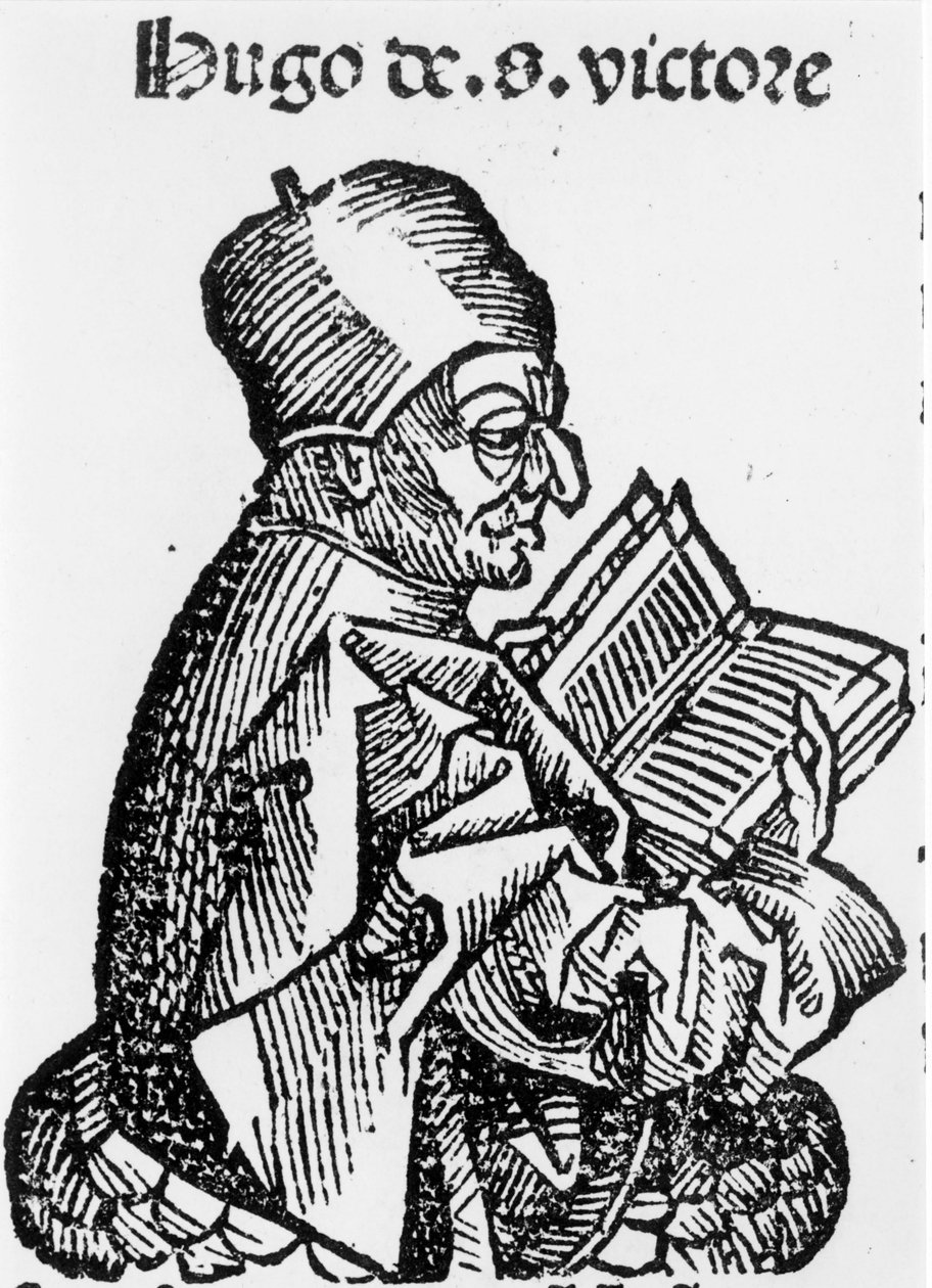 Hugh av Saint Victor, xylografi av Hartmann Schedel "" Chronicles of Nuremberg"" 1493 av Unknown artist