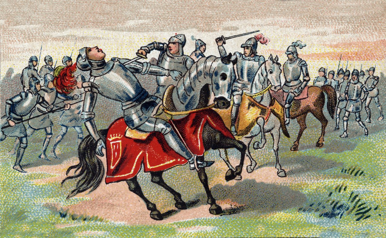 Hundreårskrig: Jean Talbot (1390-1453) (John Talbot) 1. jarl av Shrewsbury, 7. Baron Talbot Ridder av strømpebåndet i 1424 dreper i slaget ved Castillon i 1453. kromolitografi av Unknown artist