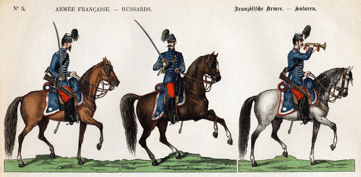 Husarer fra den franske hæren av Unknown artist