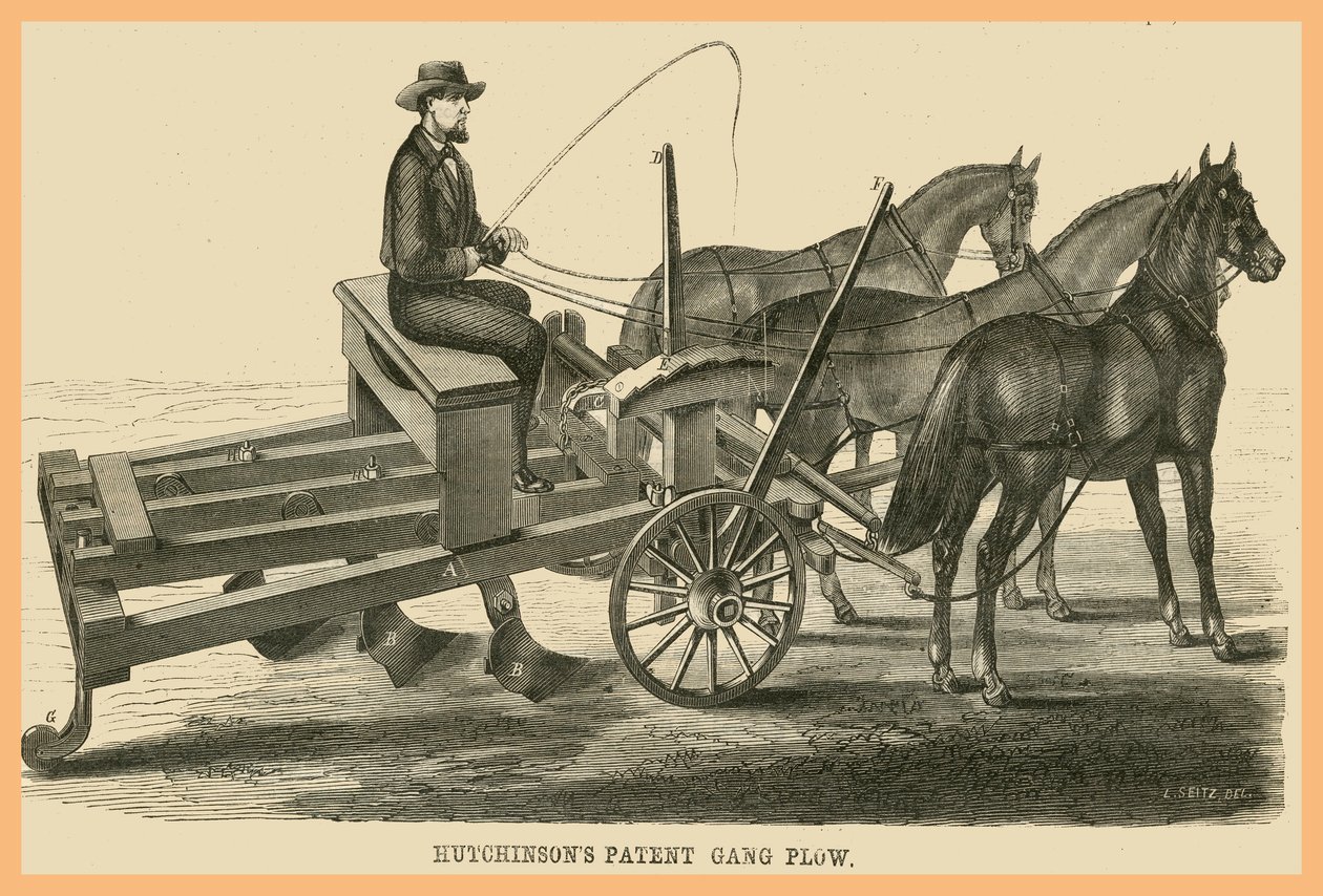 Hutchinson Patent Gang Plough av Unknown Artist