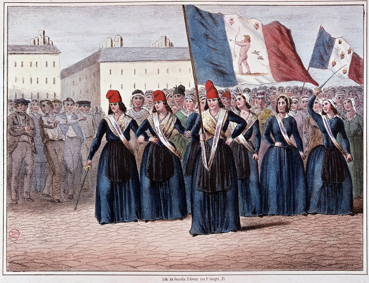 Ikariere, vesuvianere og andre borgere som ber om umiddelbar avskaffelse av ektemenn... gitt at det haster ikke lover å kunne vente til den konstituerende forsamlingen (revolusjonen av 1848). av Unknown artist