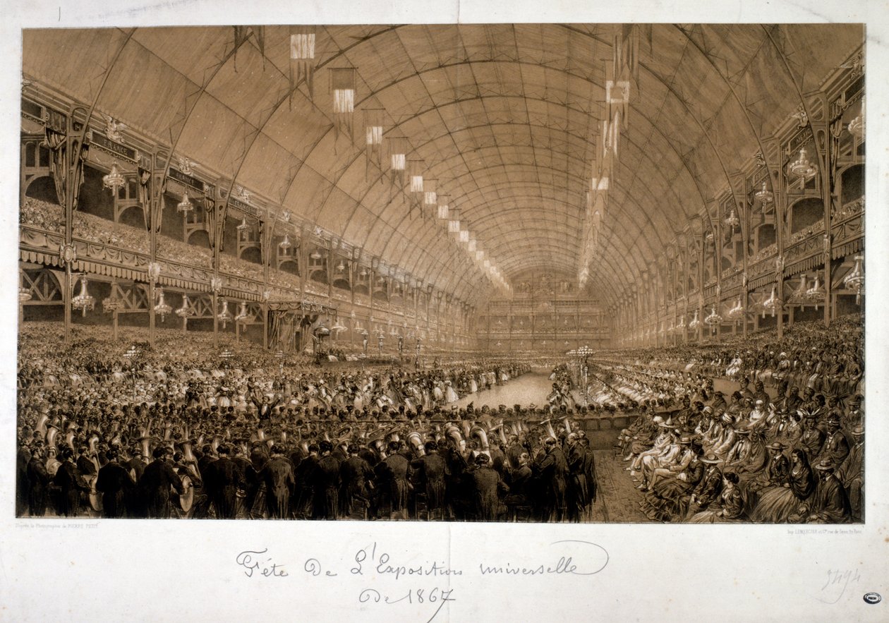 Illustrasjon som viser den internasjonale utstillingen i 1867 (Exposition Universelle d