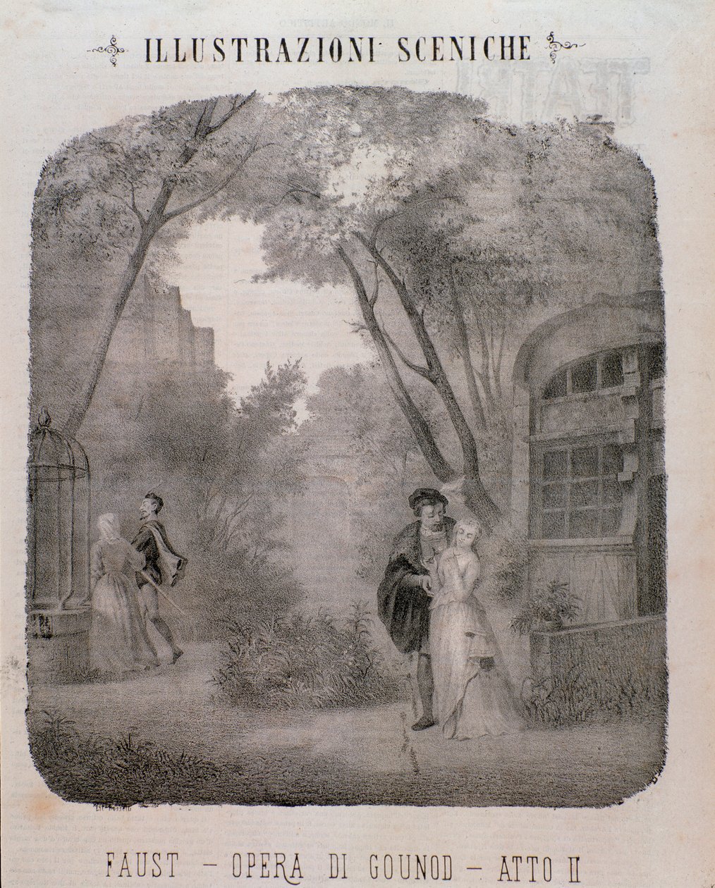 Illustrasjon til andre akt av Faust av Charles Gounod av Unknown artist