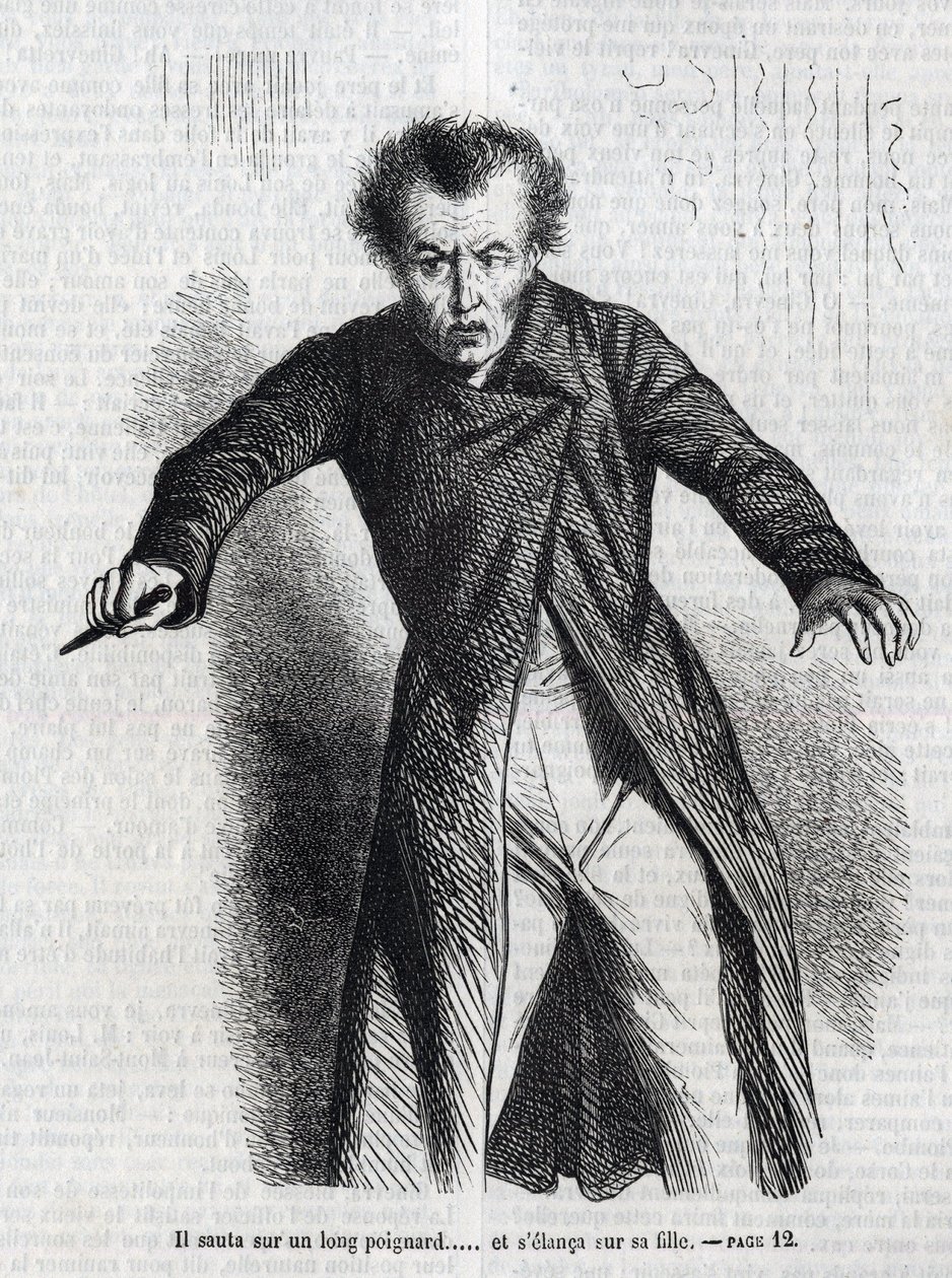 Illustrasjon av "La Vendetta", roman av Honore de Balzac (1799-1850). av Unknown artist