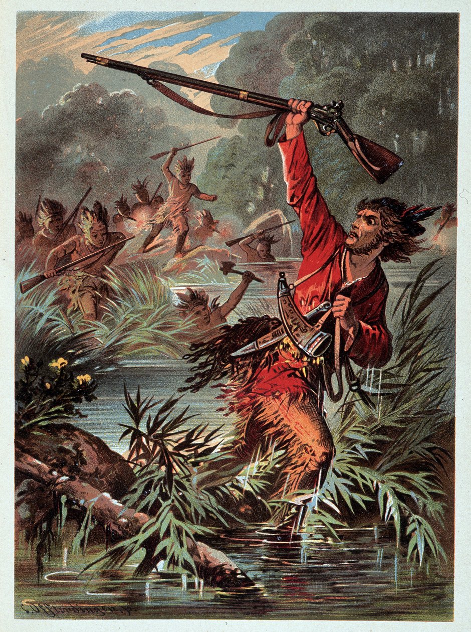Illustrasjon av "" skinnstrømper" av F. Cooper av Unknown artist