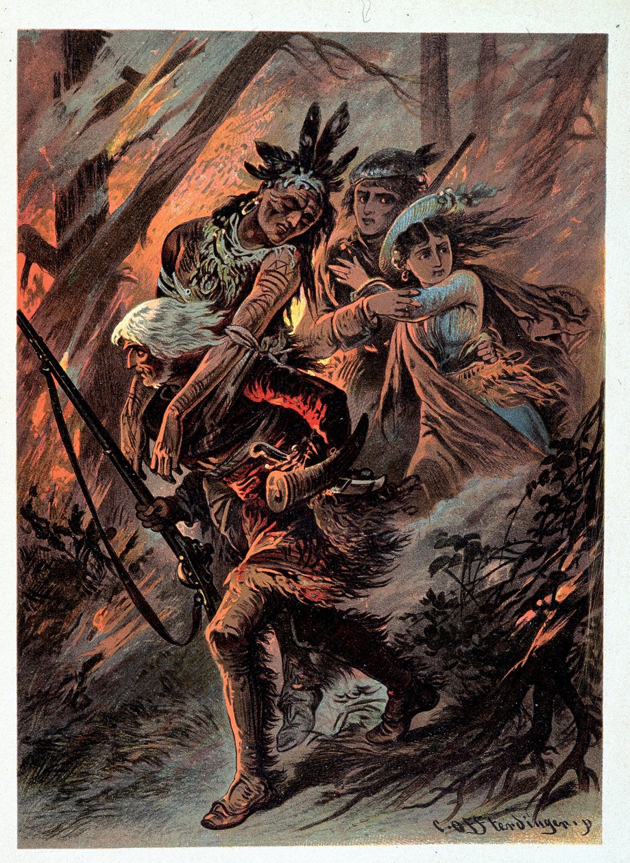 Illustrasjon av "" skinnstrømper" av F. Cooper av Unknown artist