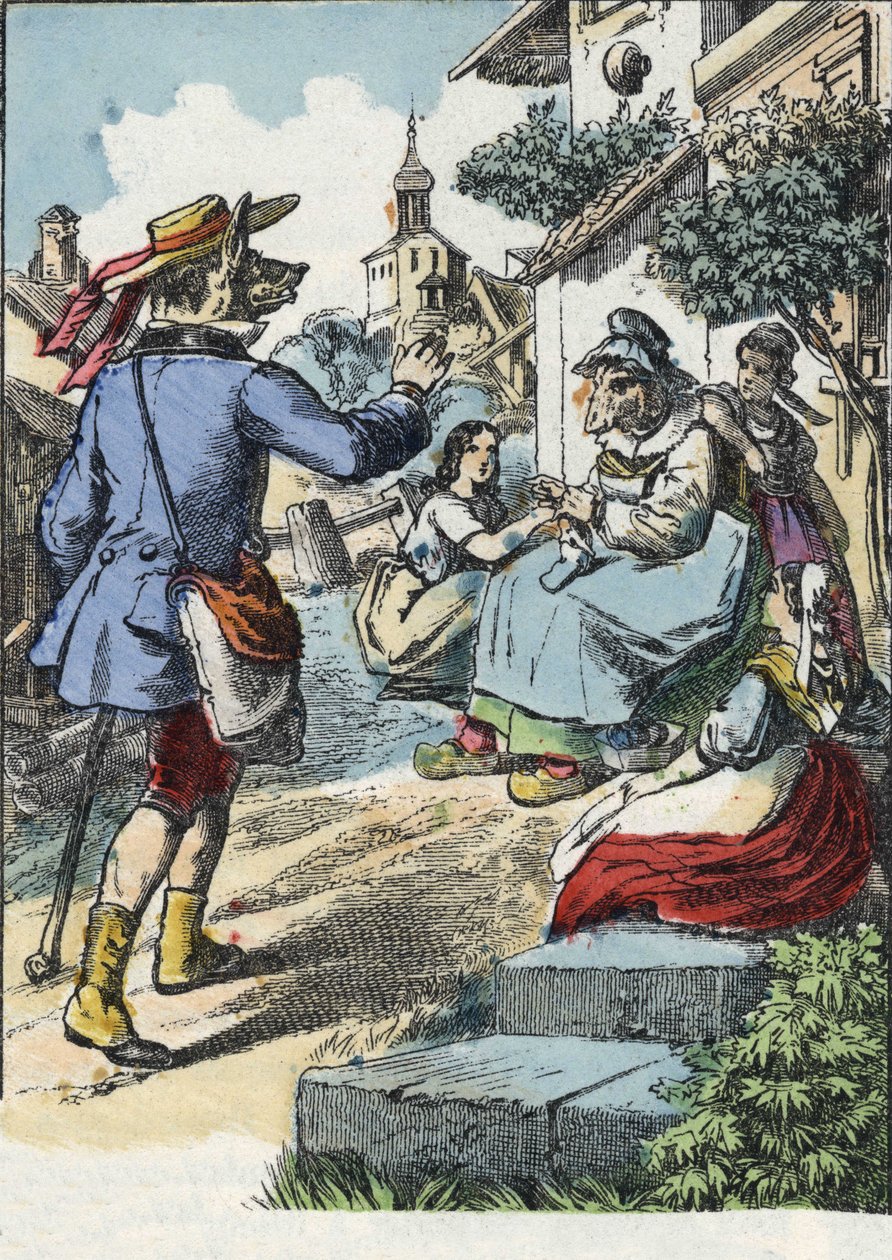 Illustrasjon av fortellingen "Good Mom Sheep"". I "" Fortellinger fra hjemmet for de minste"". Anonym gravering fra 1800-tallet. av Unknown artist