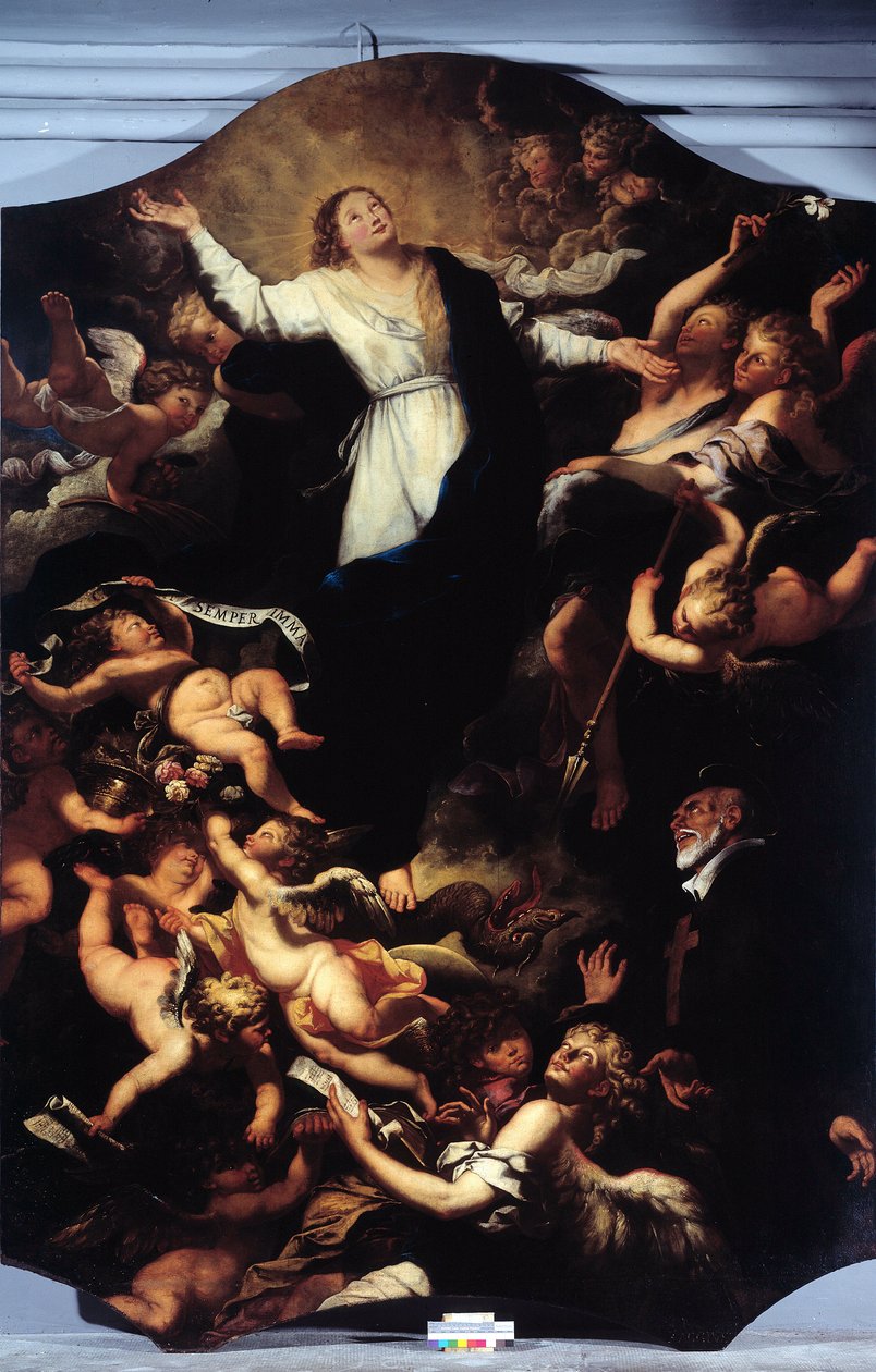Ulastelig unnfangelse med St Philip Neri (maleri av Unknown artist