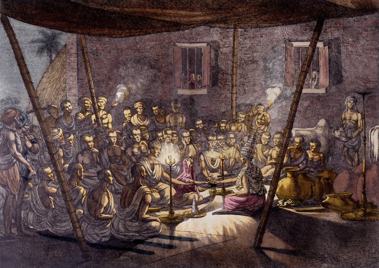 Indisk kultur og sivilisasjon: bryllupsseremoni i India. av Unknown artist