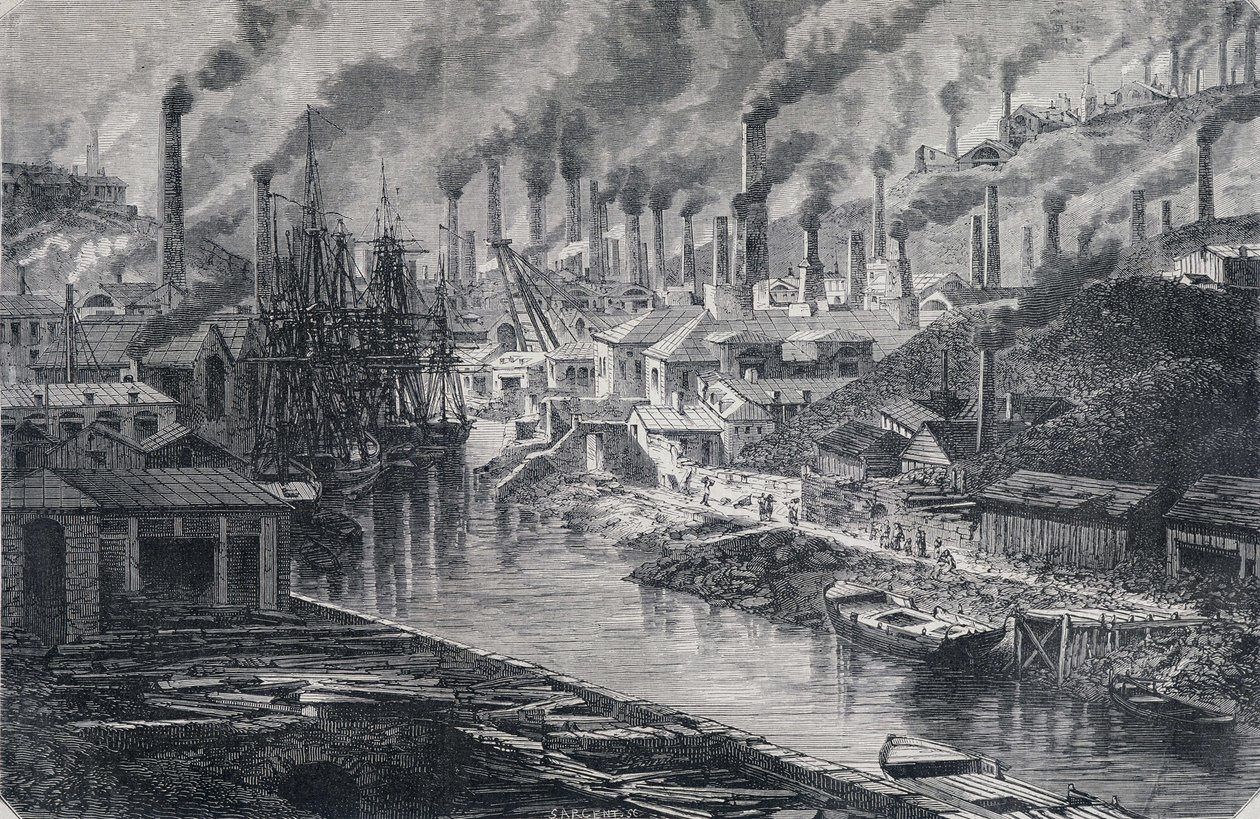 Industri i England: Copper Factory av Mr. Vivian (Manchester), "" Round the World", 2. uke 1865. av Unknown artist