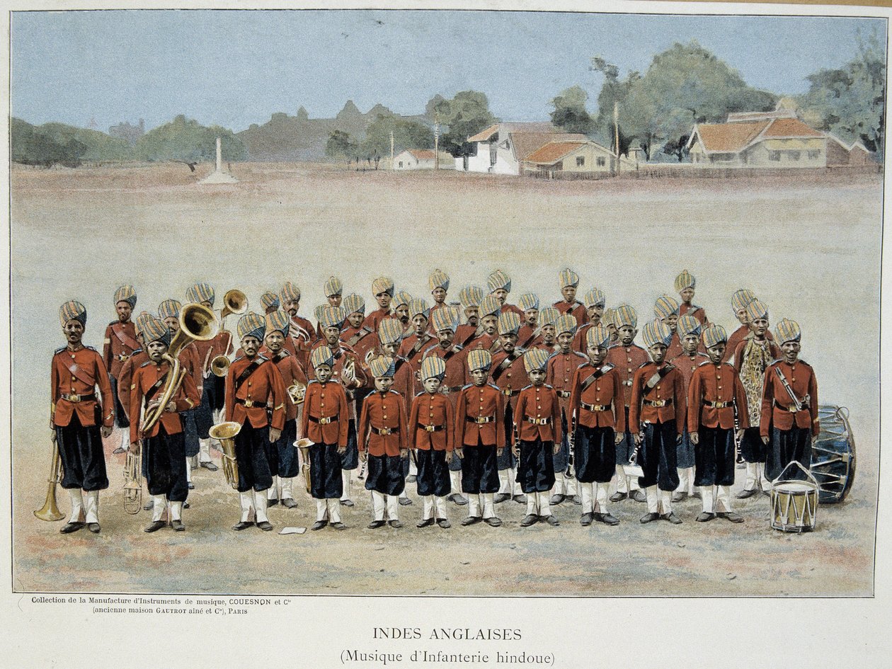 Infanteribandet i engelsk India - gravering, sent på 1800-tallet. av Unknown artist