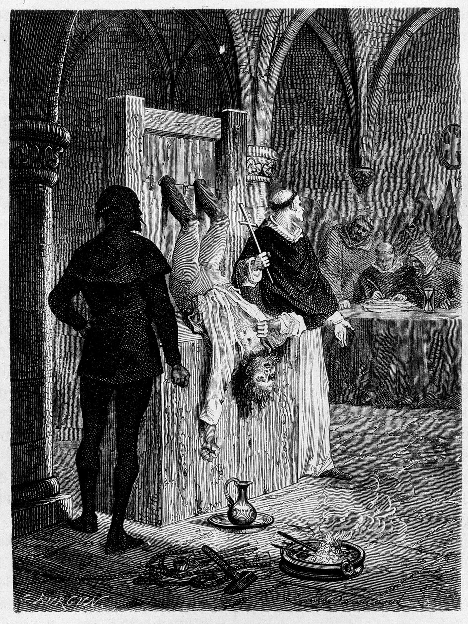 Inkvisisjonsscene med tortur av Unknown artist