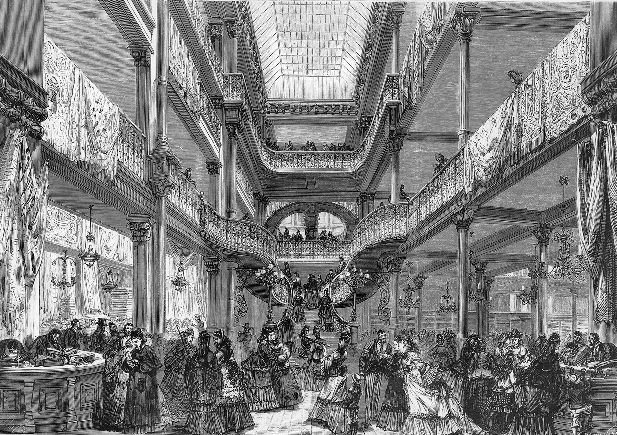 Interiør Utsikt over det berømte parisiske varehuset Au Bon Marche av Unknown artist