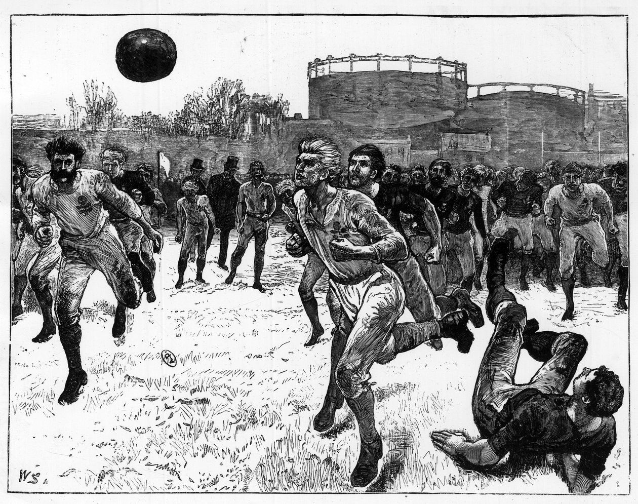 Internasjonal fotballkamp mellom angelsaksiske land av Unknown artist