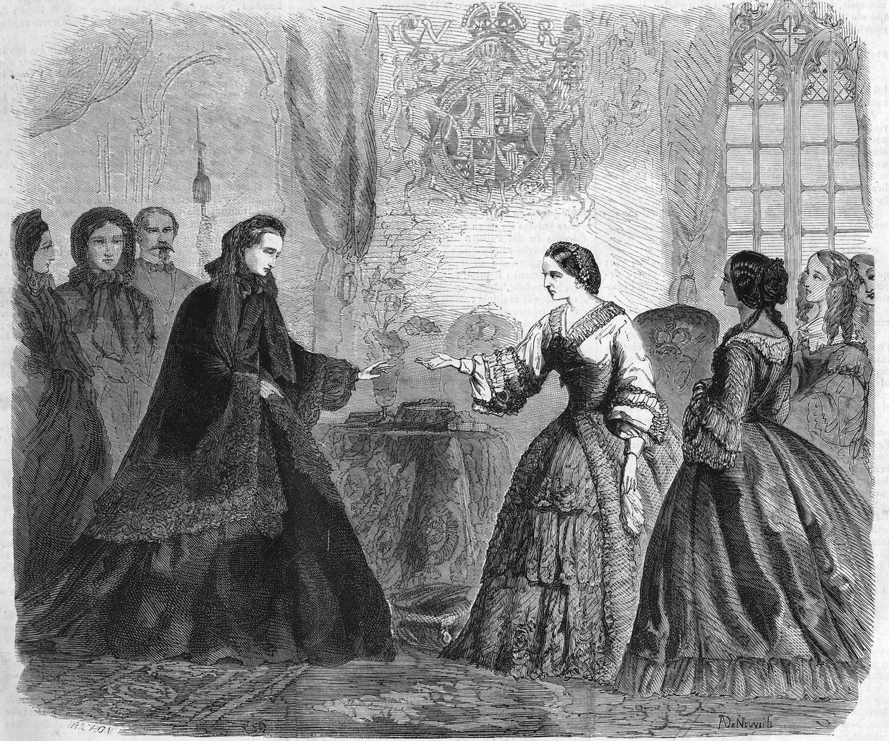 Intervju av Impress Eugenie og dronning Victoria på Windsor Castle 3. desember av Unknown artist