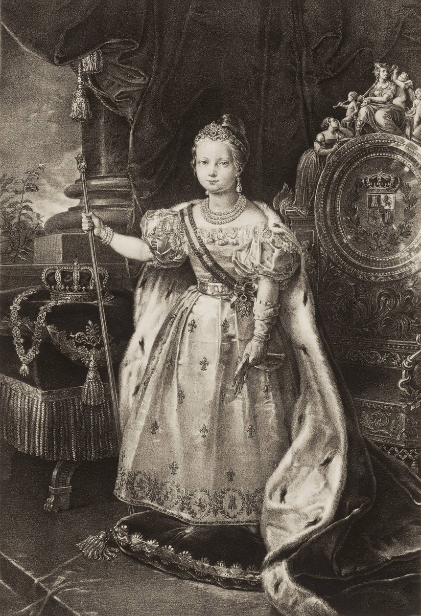Isabella II (1830-1904). Dronning av Spania (gravering) av Unknown artist